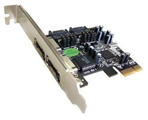SCHEDA CONTROLLER PCI EXPRESS SATA II con 1 porta Interna + 1 porta Esterna + funzione RAID 0,1/ 0+1
