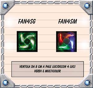 VENTOLA AGGIUNTIVA PER CASE LUMINOSA A PALE LUCIDE 4 COLORI, 80X80X25 MM