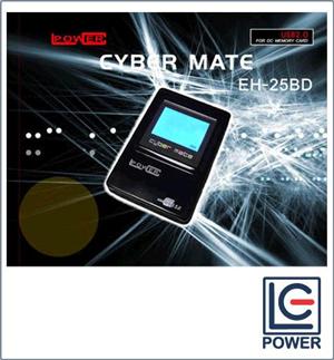BOX ESTERNO LC-POWER USB 2.0 PER HDD IDE DA 2,5" CON CARD READER, DISPLAY E BATTERIE RICARICABILI, TRASFERIMENTO OTG EH-25BD
