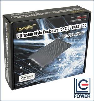BOX ESTERNO LC-POWER ULTRASLIM NERO USB 2.0 PER HDD SATA DA 2,5" EH-25BU