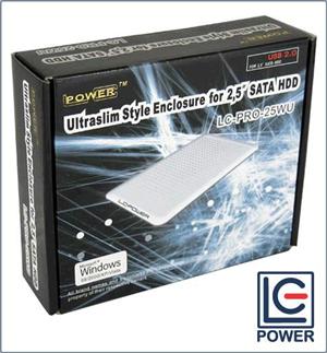 BOX ESTERNO LC-POWER ULTRASLIM BIANCO USB 2.0 PER HDD SATA DA 2,5" EH-25WU