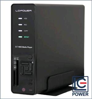 BOX ESTERNO MULTIMEDIALE LC-POWER 3,5" EH-35MPR.HDMI SATA PLAY & RECORD, HDMI OUT, LAN ETHERNET