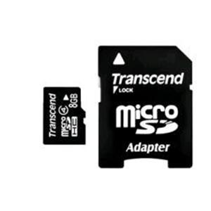 MICRO SECURE DIGITAL CARD TRANSCEND 8GB CLASSE2  HC