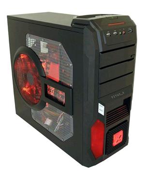 CASE LC-POWER PRO-917B TITUS_X ATX, NO PSU NERO/ROSSO HD-AUDIO