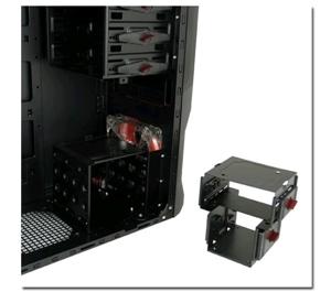 CASE LC-POWER PRO-917B TITUS_X ATX, NO PSU NERO/ROSSO HD-AUDIO