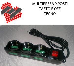 CIABATTA ELETTRICA TECNO 9 POSTI (6 ITALIANE, 3 SHUKO) COMPATTA