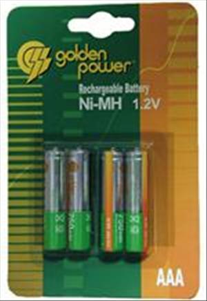 BATTERIE RICARICABILI AL NI-MH DA 1,2V- 750MA, TIPO AAA  , CONF.BLISTER DA 4 PZ.
