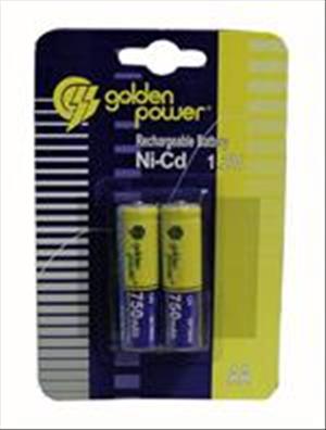 BATTERIE RICARICABILI AL NI-MH DA 1,2V-750MA, TIPO AA,  CONF.BLISTER DA 2 PZ.