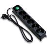 MULTIPRESA TECNOWARE 5 POSTI FMP5GIG Filtrata Interruttore Luminoso,Child Protection,Spina Ingresso Schuko,5 Uscite Filtrate Inclinate 45° Tipo Schuko/Italia 10/16 A,Colore Nero