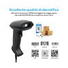 Lettore BarCode Laser Vultech BC-07 di codici a barre 2D con connessione USB,2D / QR: lo scanner di codici a barre è in grado di acquisire facilmente codici a barre 1D e 2D su etichette