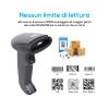 Lettore BarCode Laser Wireless 2.4Ghz e Bluetooh fino a 100 metri 1D-2D Vultech BC-07WBT