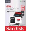 MICRO SECURE DIGITAL 64GB SanDisk Ultra+ SD-adapt.lettura 140MB/s scrittura 130MB/s,SDSQUAB-064G-GN6MA