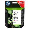CARTUCCIA HP N.303 MULTIPACK 3YM92AE NERO+COLORE 200+165PG