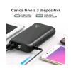 Power Bank VPB-WP10BK con schermo LCD 10000 mAh USB e Type C QuickCharge 3.0 Nero