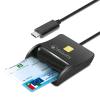 LETTORE SMART CARD ATLANTIS P005-SMARTCR-C TYPE-C X CNS-CRS-FIRMA DIGITALE, ETC - NERO - CAVO 10CM
