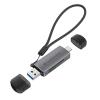 LETTORE CARD READER ESTERNO DUAL PLUG CONCEPTRONIC BIAN05G Usb 3.0, 2 IN 1 COMP.CON SD, SDHC, SDXC, MICRO SD/T-FLASH, MICRO SDHC, MICRO SDXC