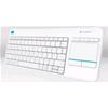 TASTIERA LOGITECH Wireless K400 PLUS WHITE touchpad integrato 920-007136