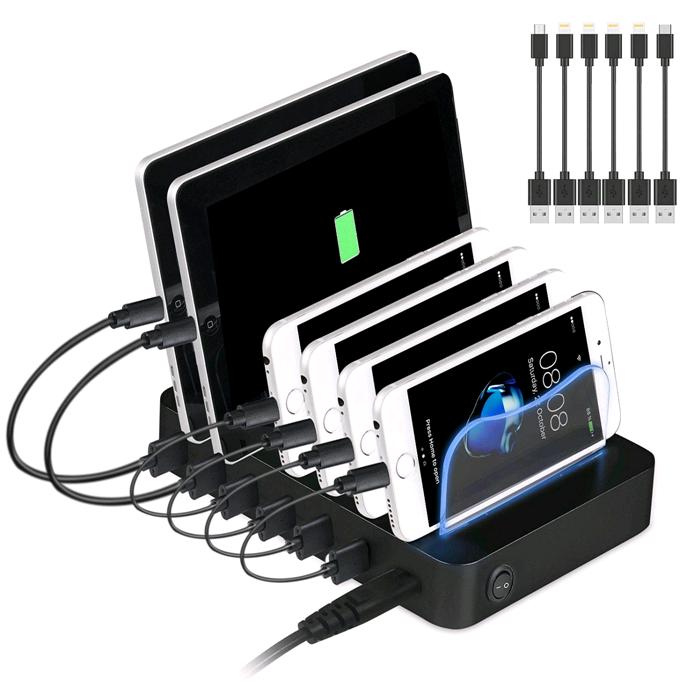 Stazione di Ricarica USB Caricatore Universale per porte multiple di  telefoni 10 Supporti per telefoni cellulari per Smartphone Tablet