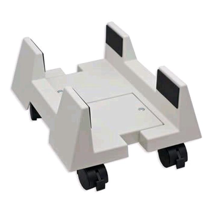 Carrello Porta Pc in Plastica 5 Ruote Dimensioni: base 30 cm, larghezza  regolabile tra 11,5 e 18,5 cm,Colore Bianco - Proservice srl