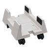 Carrello Porta Pc in Plastica 5 Ruote Dimensioni: base 30 cm, larghezza regolabile tra 11,5 e 18,5 cm,Colore Bianco