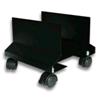 Carrello Porta Pc in METALLO DI COLORE NERO CON RUOTE Dimensioni: base 30 cm, larghezza regolabile tra 11,5 e 18,5 cm